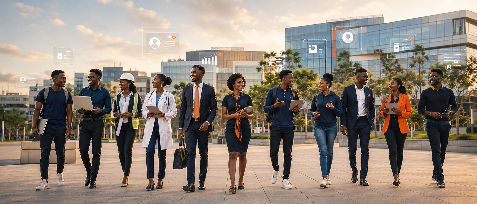 Diverse Ghanaian professionals ready for career opportunities